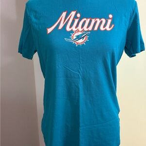 NEW Miami Dolphins Teal T-Shirt with Logo Size Large